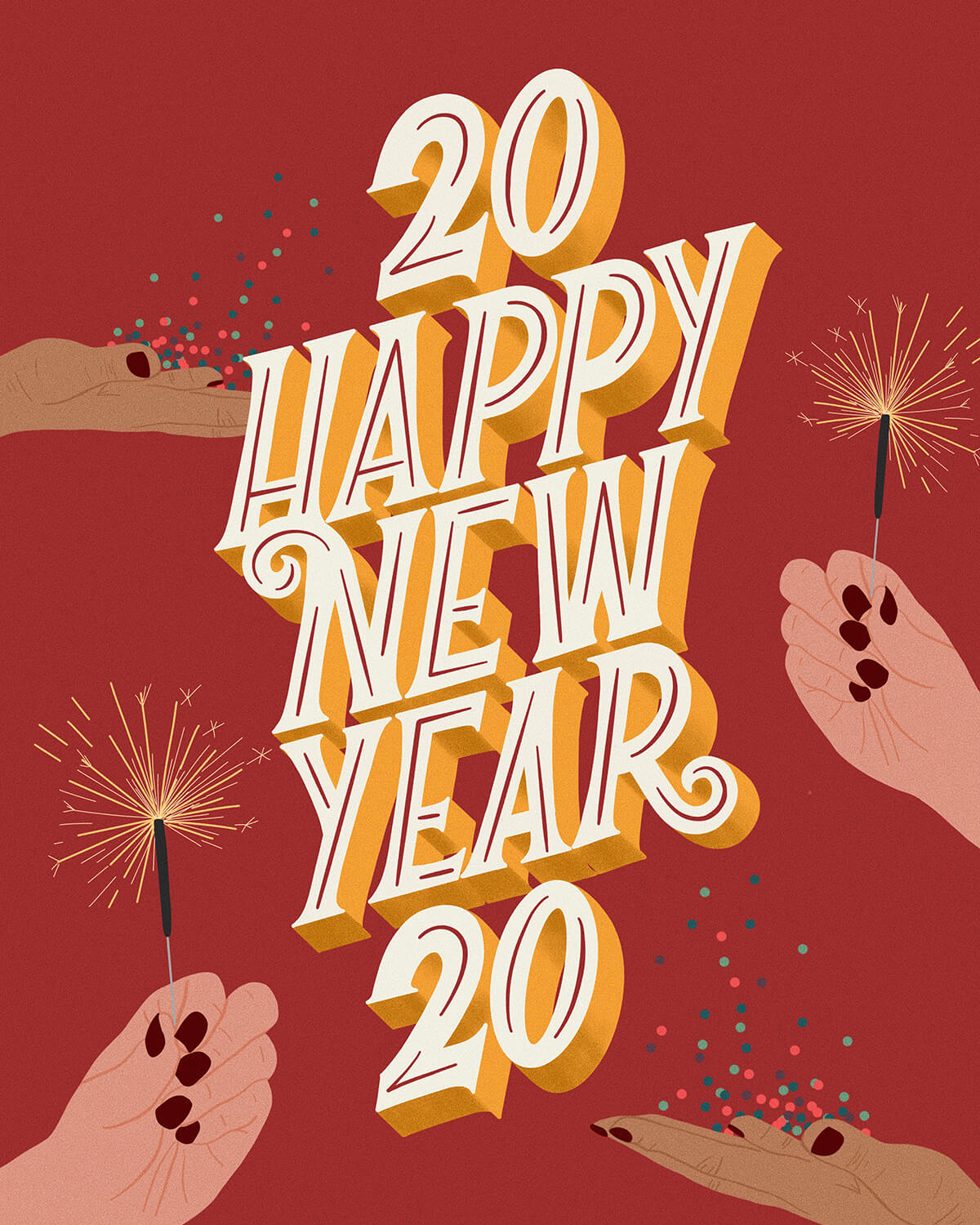 Happy 2020 Postcards
